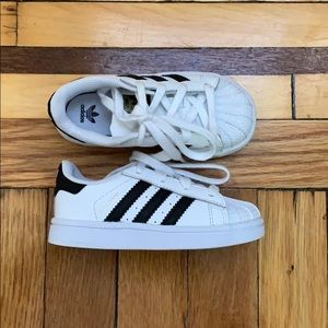 Superstar white & black adidas toddler sneakers